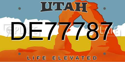 DE77787 Utah License Plate