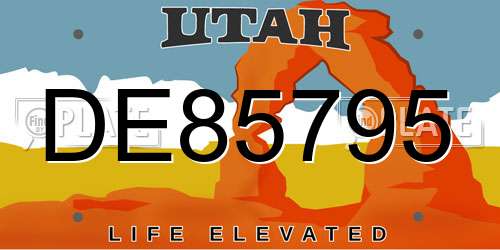 DE85795 Utah License Plate