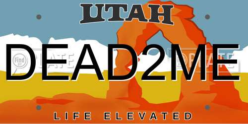 DEAD2ME Utah License Plate