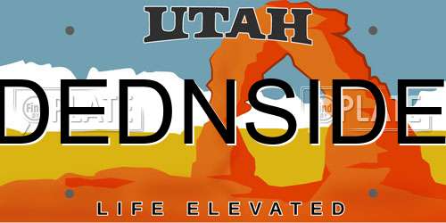 DEDNSIDE Utah License Plate