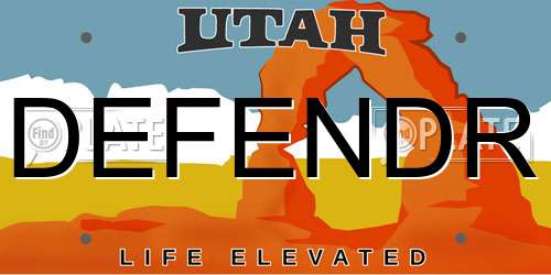 DEFENDR Utah License Plate