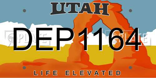 DEP1164 Utah License Plate