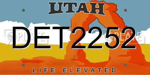 DET2252 Utah License Plate