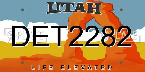 DET2282 Utah License Plate