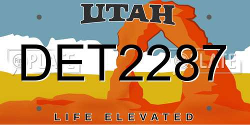 DET2287 Utah License Plate