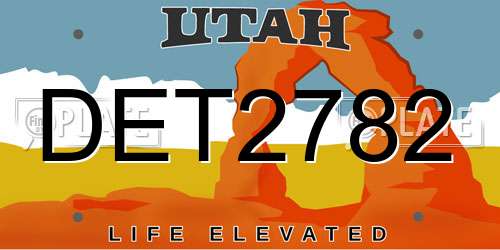 DET2782 Utah License Plate
