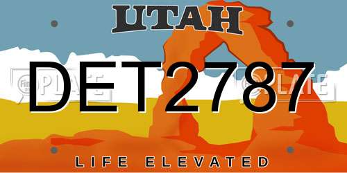 DET2787 Utah License Plate