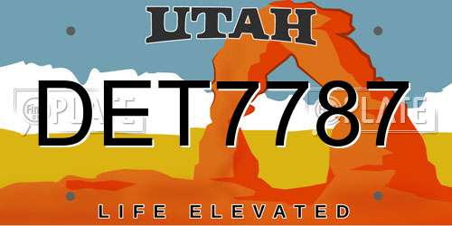 DET7787 Utah License Plate
