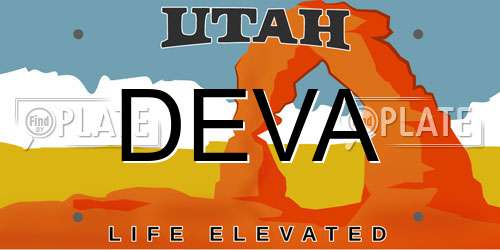 DEVA Utah License Plate