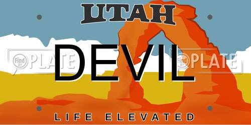 DEVIL Utah License Plate