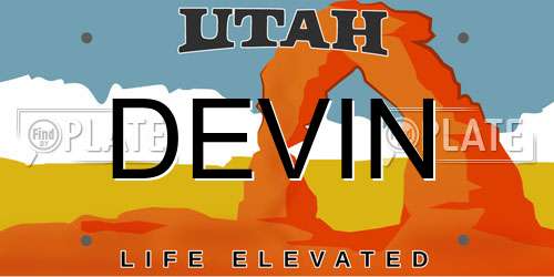 DEVIN Utah License Plate