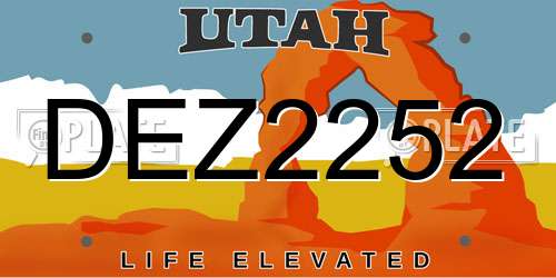 DEZ2252 Utah License Plate