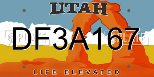 DF3A167 Utah License Plate
