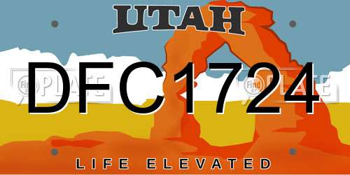 DFC1724 Utah License Plate