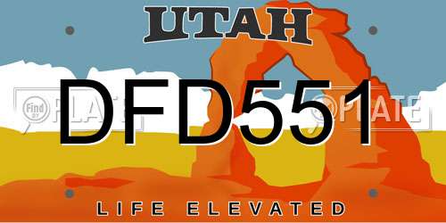 DFD551 Utah License Plate
