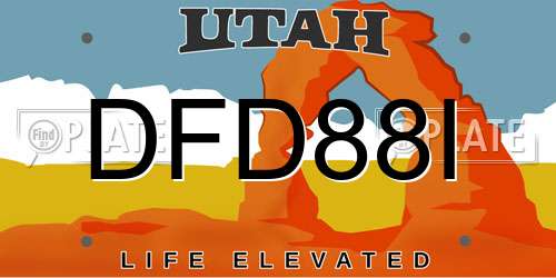 DFD88I Utah License Plate