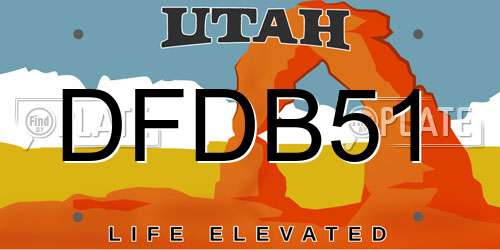 DFDB51 Utah License Plate