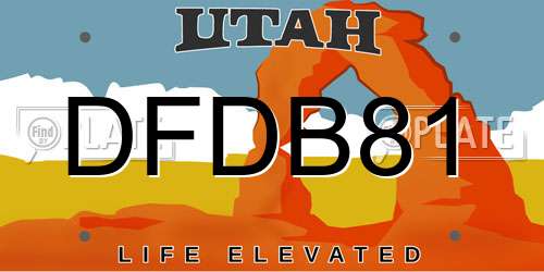 DFDB81 Utah License Plate