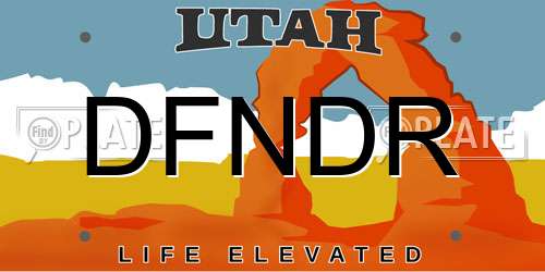 DFNDR Utah License Plate