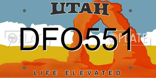DFO551 Utah License Plate