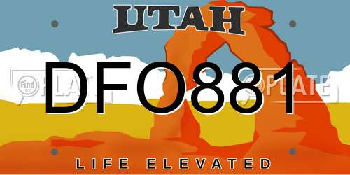 DFO881 Utah License Plate