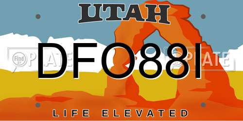 DFO88I Utah License Plate