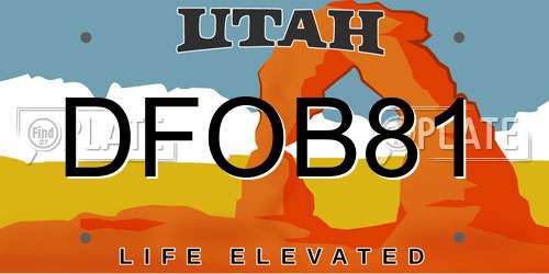 DFOB81 Utah License Plate
