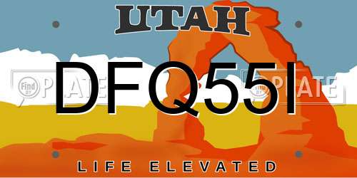 DFQ55I Utah License Plate