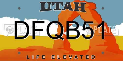 DFQB51 Utah License Plate