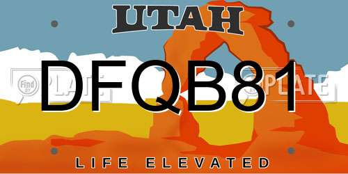 DFQB81 Utah License Plate