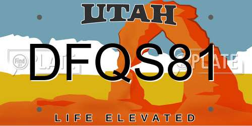 DFQS81 Utah License Plate