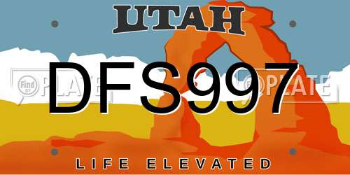 DFS997 Utah License Plate