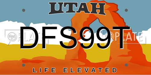DFS99T Utah License Plate