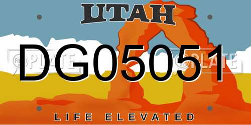 DG05051 Utah License Plate
