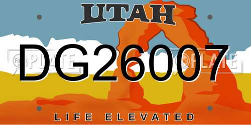 DG26007 Utah License Plate