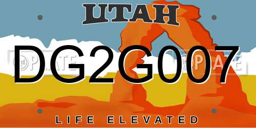 DG2G007 Utah License Plate