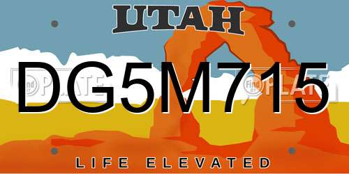DG5M715 Utah License Plate