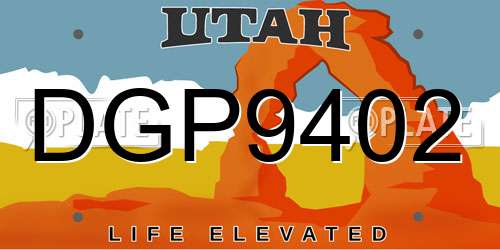 DGP9402 Utah License Plate