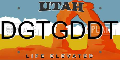 DGTGDDT Utah License Plate