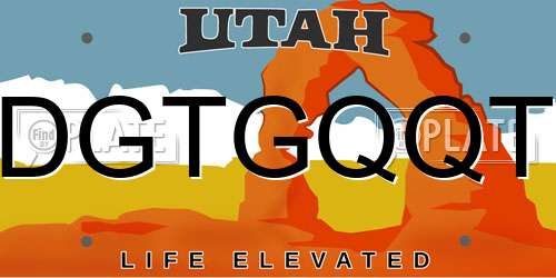DGTGQQT Utah License Plate