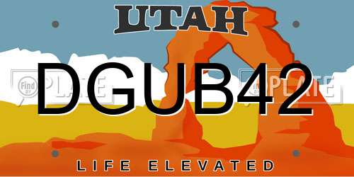 DGUB42 Utah License Plate