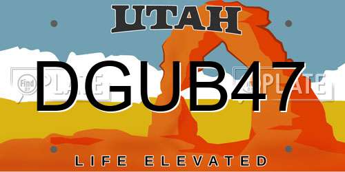 DGUB47 Utah License Plate