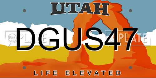 DGUS47 Utah License Plate