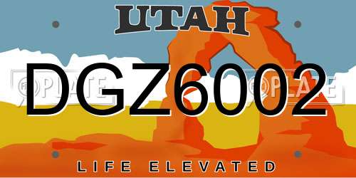 DGZ6002 Utah License Plate