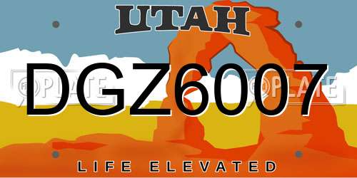 DGZ6007 Utah License Plate