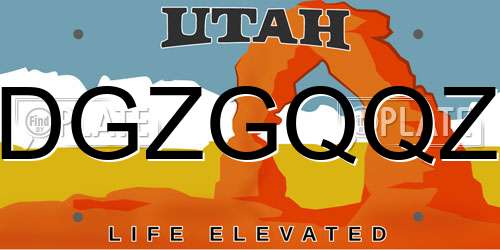 DGZGQQZ Utah License Plate