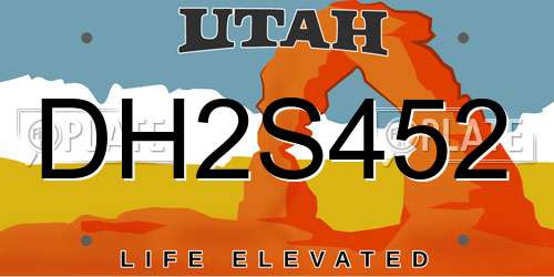 DH2S452 Utah License Plate