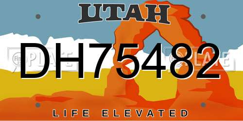 DH75482 Utah License Plate