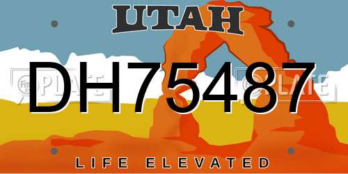 DH75487 Utah License Plate