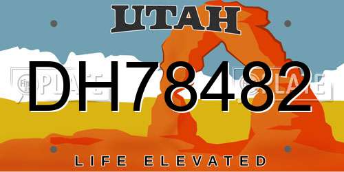 DH78482 Utah License Plate